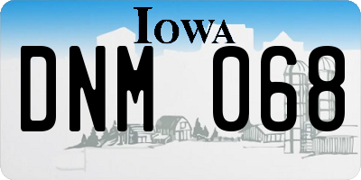 IA license plate DNM068