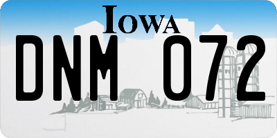 IA license plate DNM072