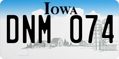IA license plate DNM074