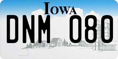 IA license plate DNM080