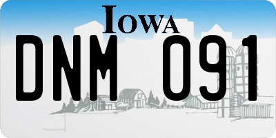 IA license plate DNM091