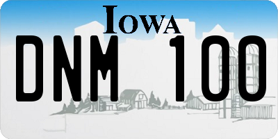 IA license plate DNM100