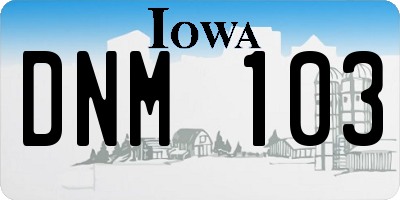 IA license plate DNM103