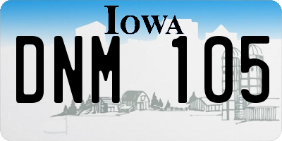 IA license plate DNM105
