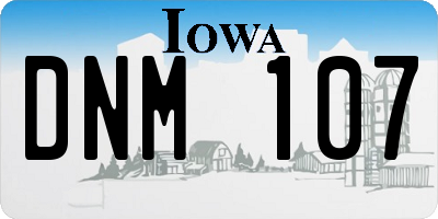 IA license plate DNM107