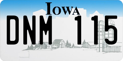 IA license plate DNM115
