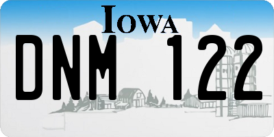 IA license plate DNM122