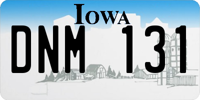 IA license plate DNM131
