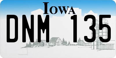 IA license plate DNM135