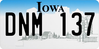 IA license plate DNM137