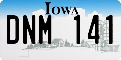IA license plate DNM141