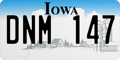 IA license plate DNM147