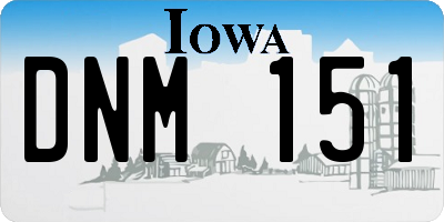 IA license plate DNM151