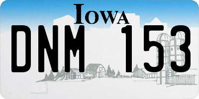 IA license plate DNM153