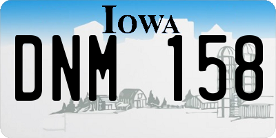IA license plate DNM158