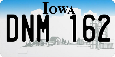 IA license plate DNM162