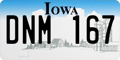 IA license plate DNM167