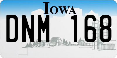 IA license plate DNM168