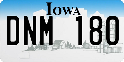 IA license plate DNM180