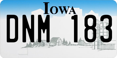 IA license plate DNM183