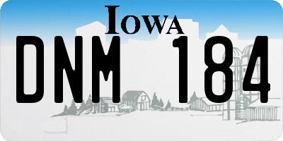 IA license plate DNM184