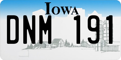 IA license plate DNM191