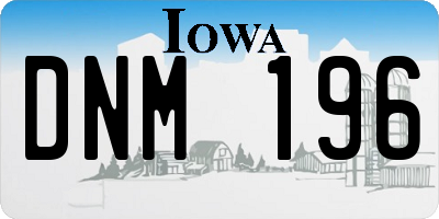 IA license plate DNM196