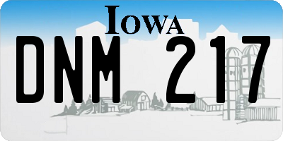 IA license plate DNM217