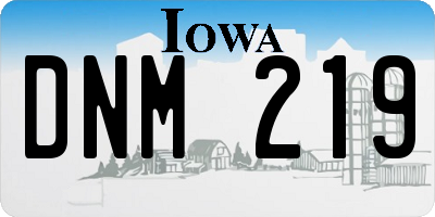 IA license plate DNM219