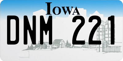 IA license plate DNM221