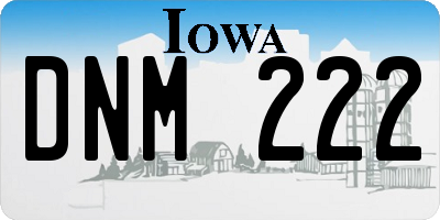 IA license plate DNM222