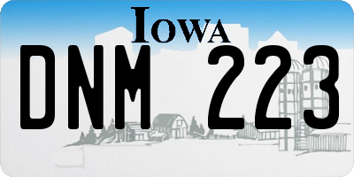 IA license plate DNM223