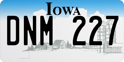 IA license plate DNM227