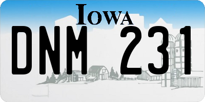 IA license plate DNM231