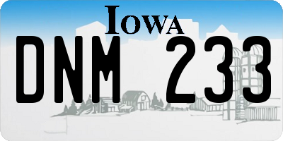 IA license plate DNM233