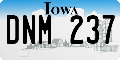 IA license plate DNM237