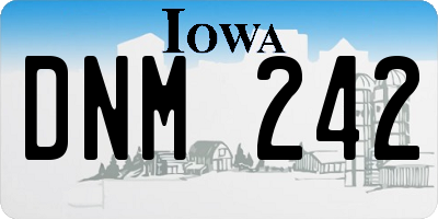 IA license plate DNM242