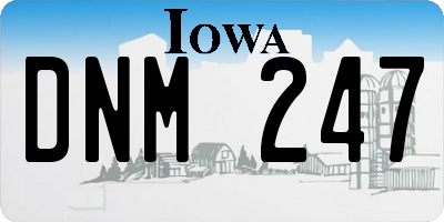 IA license plate DNM247