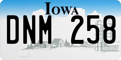 IA license plate DNM258