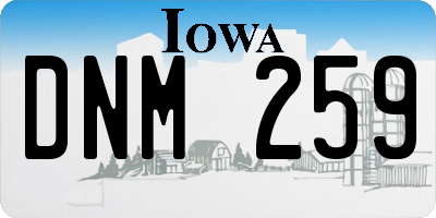 IA license plate DNM259