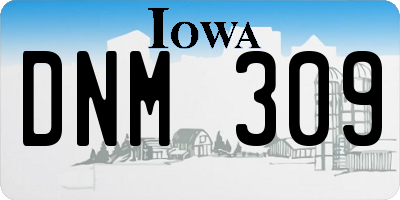 IA license plate DNM309