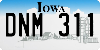 IA license plate DNM311
