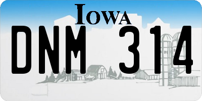 IA license plate DNM314
