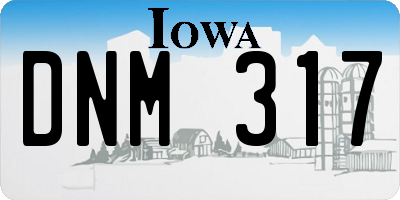 IA license plate DNM317