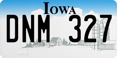 IA license plate DNM327