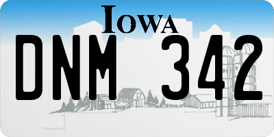 IA license plate DNM342