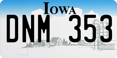 IA license plate DNM353