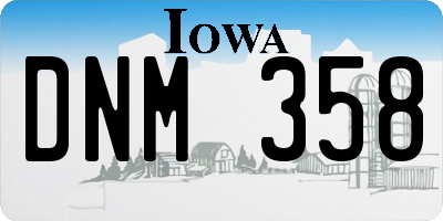 IA license plate DNM358