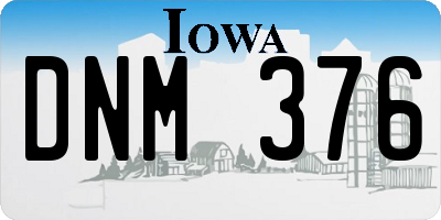 IA license plate DNM376