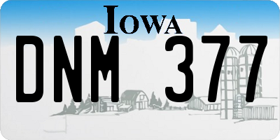 IA license plate DNM377